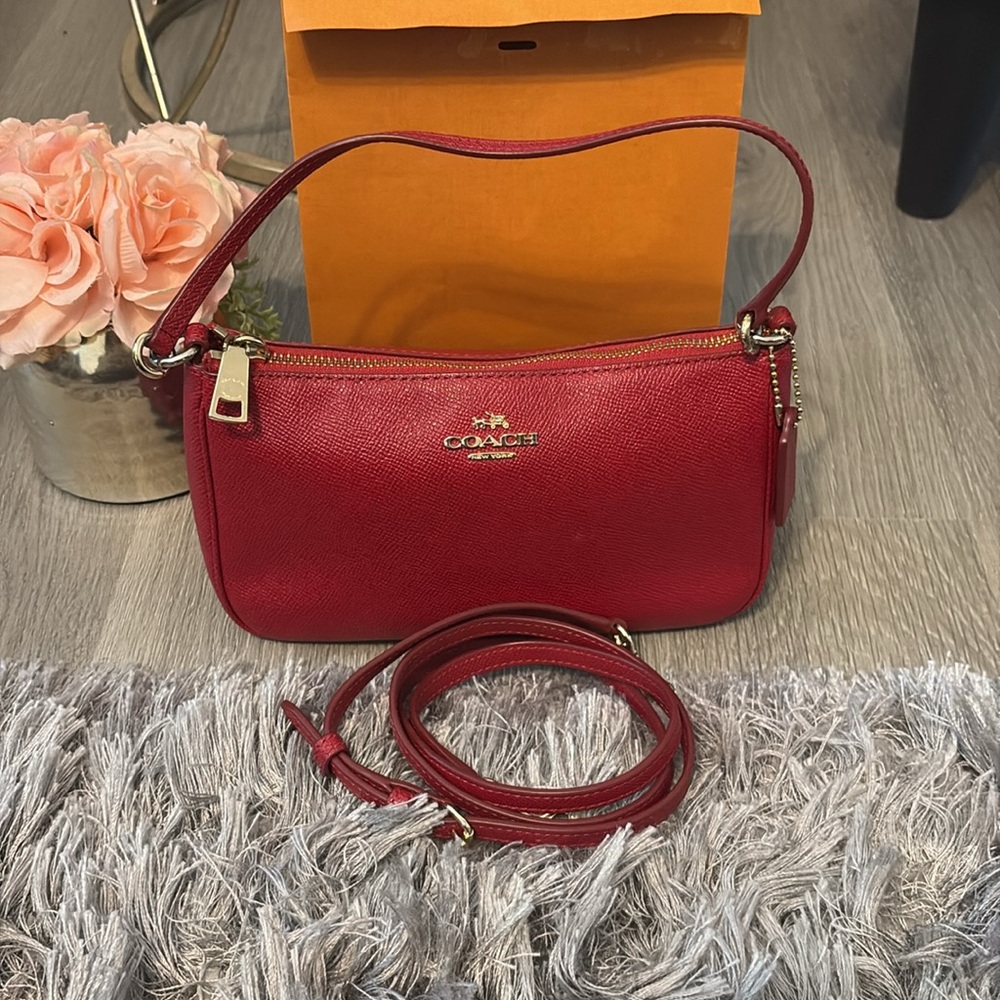 Coach Red Crossbody Bag with Gold Hardware - Picture 3 of 13